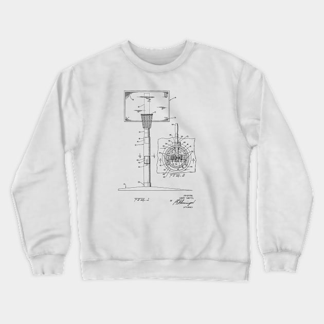 Adjustable Basketball Goal Vintage Patent Hand Drawing Crewneck Sweatshirt by TheYoungDesigns